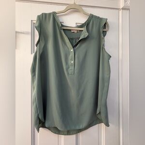 LOFT Sleeveless Sage Blouse